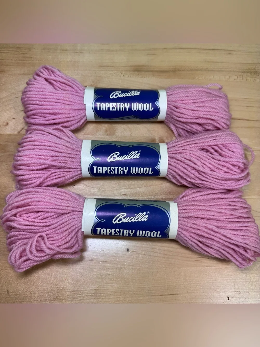 Bucilla Tapestry Wool skeins pink 074 3pc